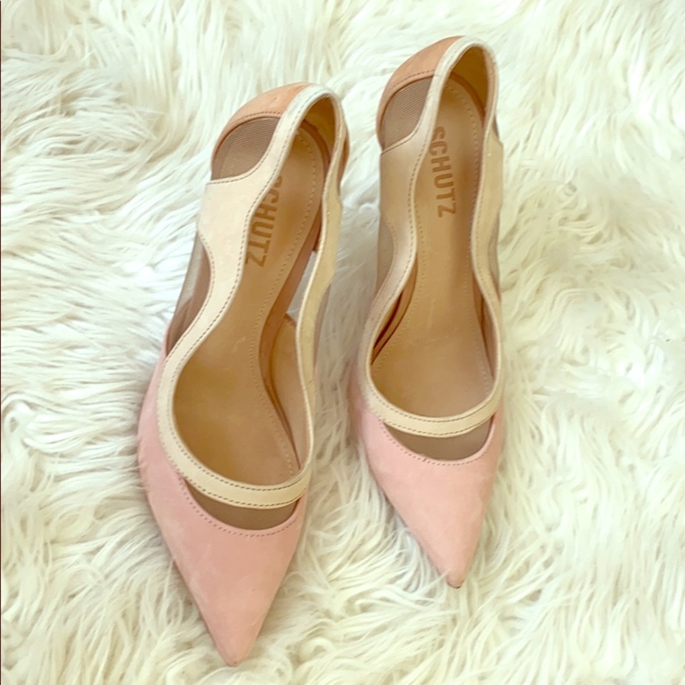 Pink leather scarlet.  Chic and elegant.